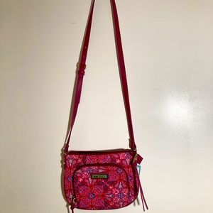 Colorful Pink and Purple Crossbody Boho Bag